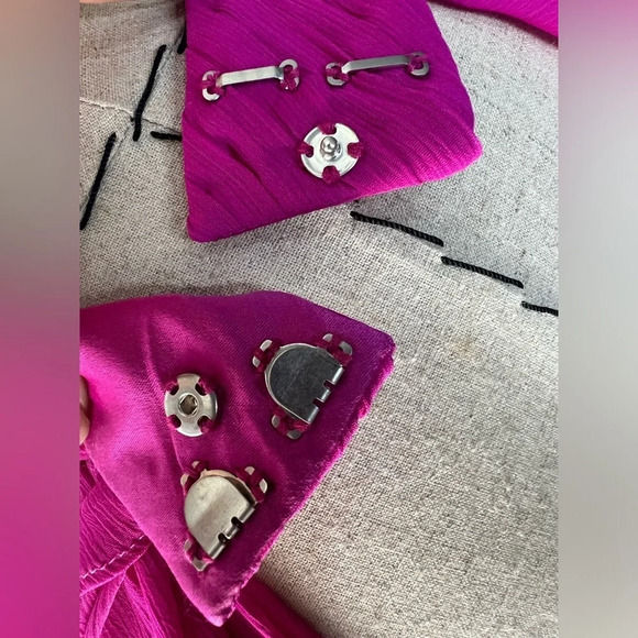 Belle Bagdley Mischka Magenta Maxi Prom Wedding Formal Dress sz 12 pageant long - Picture 9 of 12